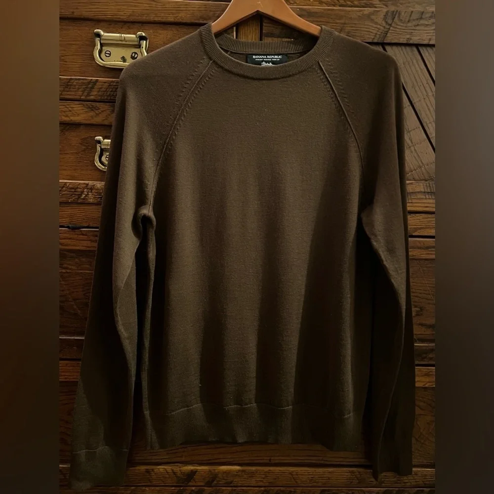 Banana Republic Italian Merino Wool by Baruffa Crew Neck Sweater Sz S NWOT